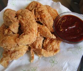 Fried Chicken Tenders with Barbecue Sauce