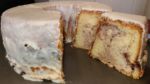 White Chocolate Strawberry Macadamia Nut Crunch Cake