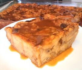 New Orleans Bread Pudding with Caramel Rum sauce