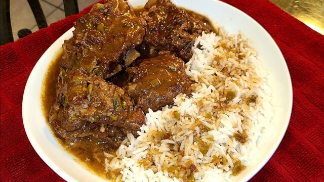 Smothered Meat seafood or vegetables